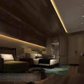 Modern Bedroom Interior V4 3d model
