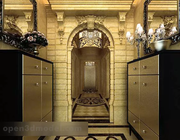 European Entrance Hallway Interior V1 3d model European Entrance Hallway Interior V1 3d model