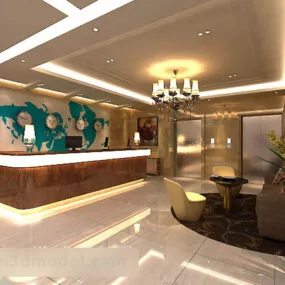 Hotel Front Desk Interior V1 3d model