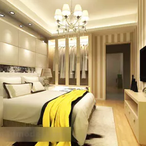 Modern Bedroom Interior V7 3d model