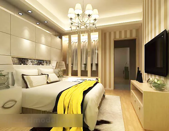 Modern Bedroom Interior V7 3d model Modern Bedroom Interior V7 3d model
