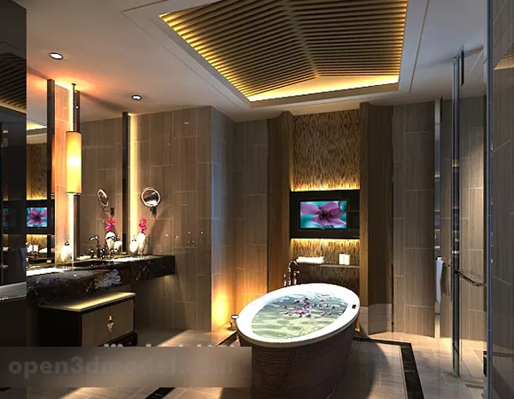 Large Corner Bathtub 3d model