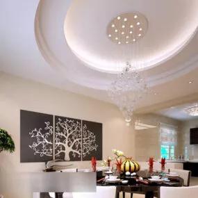 Restaurant Round Table Interior V2 3d model