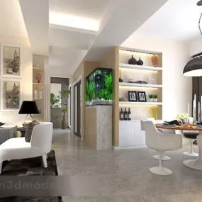 European Restaurant Chandeliers Interior V1 3d model