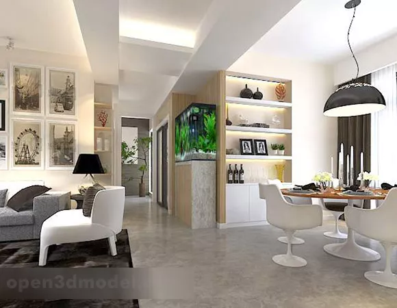 European Restaurant Chandeliers Interior V1 3d model European Restaurant Chandeliers Interior V1 3d model