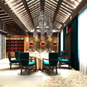 Restaurant Private Room Interior V2 3d model