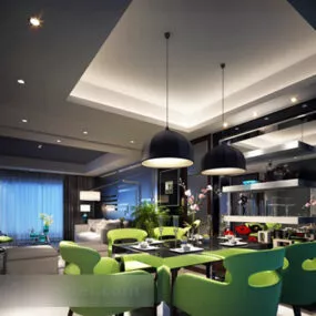 Restaurant Tables And Chairs Interior V2 3d model