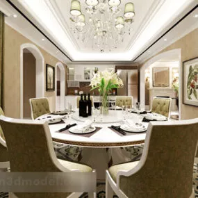 European Restaurant Interior V5 3d model