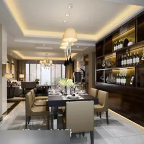Restaurant Wine Cabinet Interior V2 3d model
