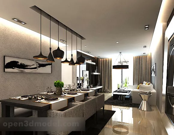 Restaurant Lighting Interior V1 3d model Restaurant Lighting Interior V1 3d model