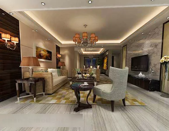Of Living Room Chandelier Interior 3d model Of Living Room Chandelier Interior 3d model