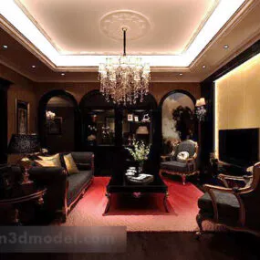 New Chinese Style Living Room Interior V1 3d model