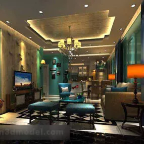 Living Room Furniture Interior V1 3d model