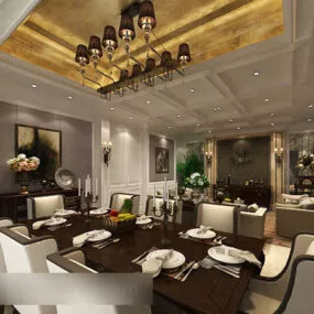 European Restaurant Interior V7 3d model