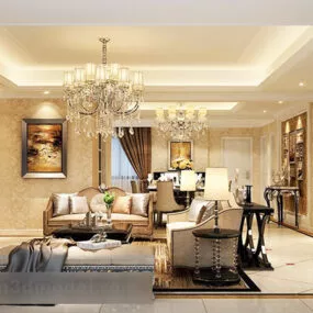 Jane Europe Living Room Interior V1 3d model