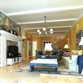 Rural Living Room Interior V1 3d model