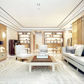 Simple Living Room Interior V7 3d model