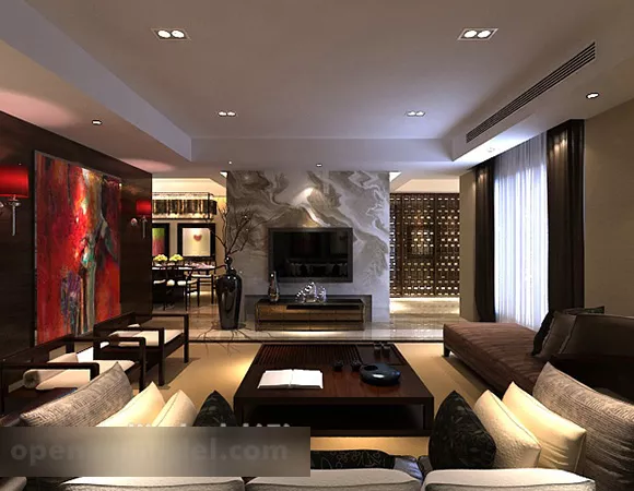 New Style Living Room Partition Interior 3d model New Style Living Room Partition Interior 3d model