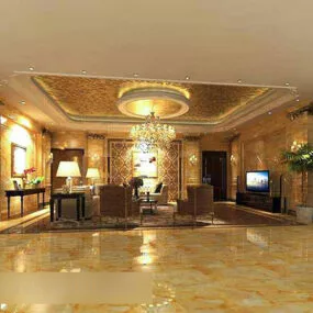 Living Room Ceiling Interior V3 3d model