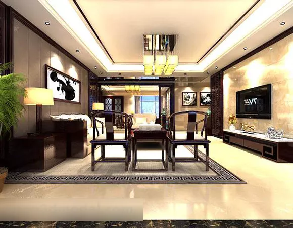 Modern Chinese Style Living Room Interior V4 3d model Modern Chinese Style Living Room Interior V4 3d model