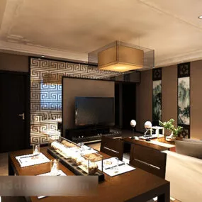Chinese Style Living Room Interior V9 3d model