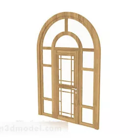 European Style Solid Wood Door V1 3d model