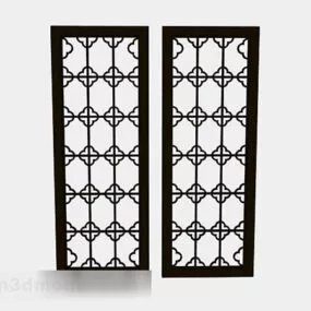 Chinese Style Wooden Door V1 3d model