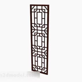 Chinese Style Wooden Door V2 3d model