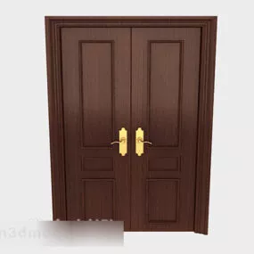 Brown Wooden Door V5 3d model