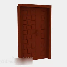 Brown Wooden Door V6 3d model