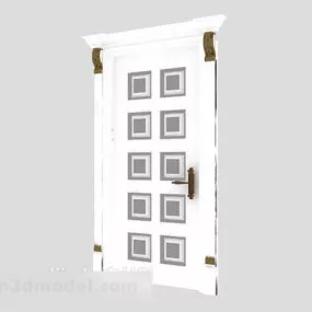 White Wooden Door V1 3d model
