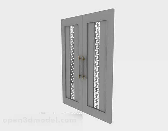 Chinese Style Wooden Door V5 3d model Chinese Style Wooden Door V5 3d model
