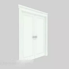 White Wooden Door V4 3d model