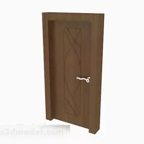 Simple Solid Wood Door V5 3d model