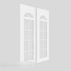 Modern Wooden Double Door 3d model