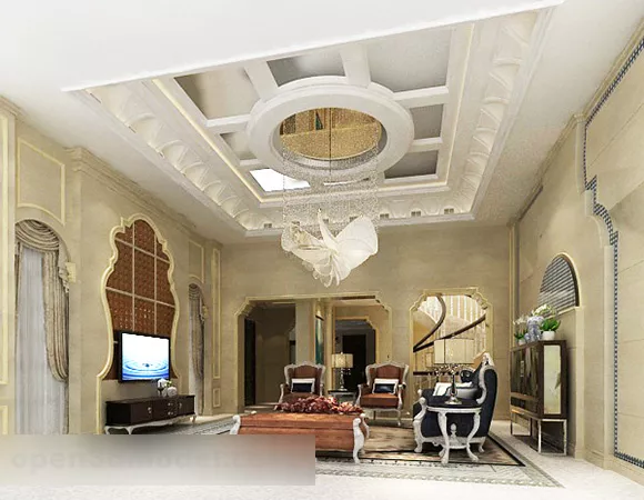 European Living Room Ceiling Interior V4 3d model European Living Room Ceiling Interior V4 3d model