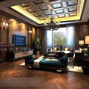 European Living Room Interior V25 3d model