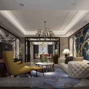 Modern Living Room Interior V14 3d model