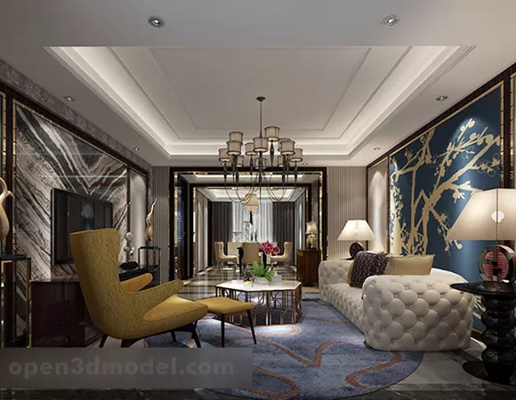 Modern Living Room Interior V14 3d model Modern Living Room Interior V14 3d model