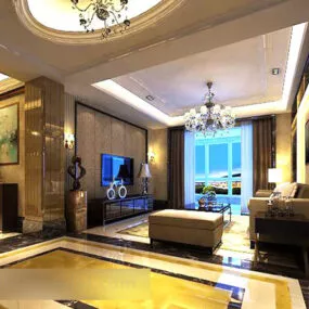 European Living Room Interior V27 3d model
