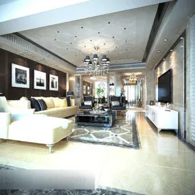 Modern Living Room Interior V16 3d model