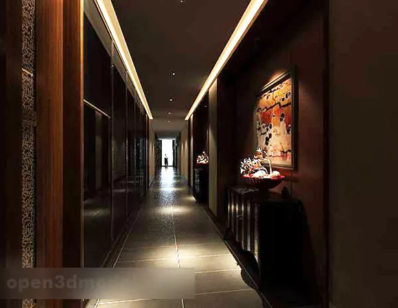 Scifi Corridor Cube Building 3d model