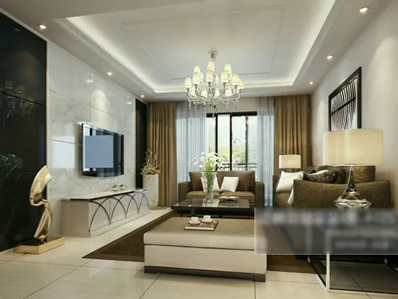 Simple Living Room Curtains Interior V1 3d model Simple Living Room Curtains Interior V1 3d model