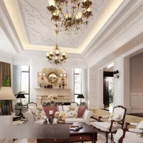 Jane Europe Living Room Interior V2 3d model