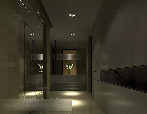 Elevator Corridor Space Interior 3d model