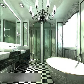 European Style Bathroom Chandeliers Interior V1 3d model