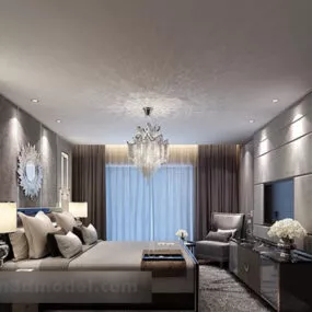 European Style Bedroom Interior V8 3d model