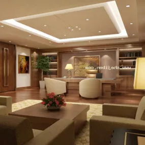 Chairman Office Interior 3d model