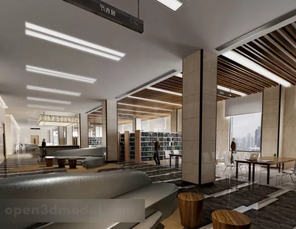 Reading Room Interior V1 3d model Reading Room Interior V1 3d model
