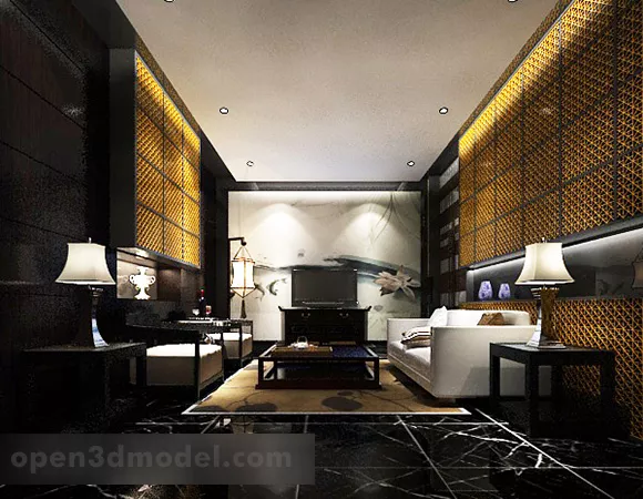 Chinese Style Living Room Interior V12 3d model Chinese Style Living Room Interior V12 3d model